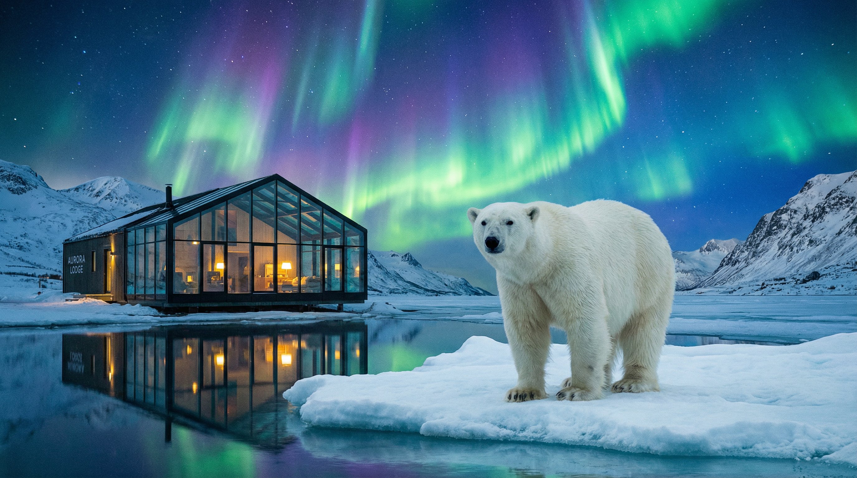 北极熊冰原漫步 - 极地生存视频纪实